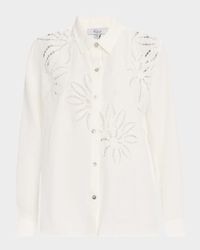 Samar Floral Eyelet-Embroidered Linen Shirt