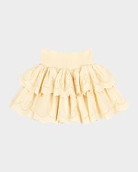 Girl's Posey Embroidered Eyelet Smocked Skirt, Size 18M-10