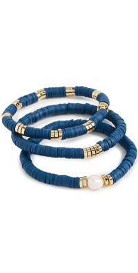 Luv Aj The Seville Pearl Bracelet Set Navy One Size