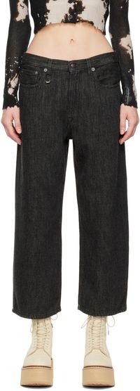 R13 Black Ankled D'Arcy Jeans