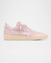 Ball Star Embroidered Cotton Low-Top Sneakers