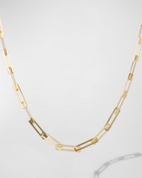 Laser Open Interlocking Rectangle Necklace, 18"L