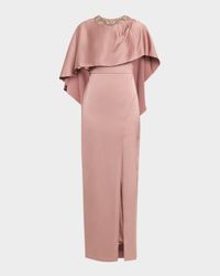 Crystal Organza Cape Gown