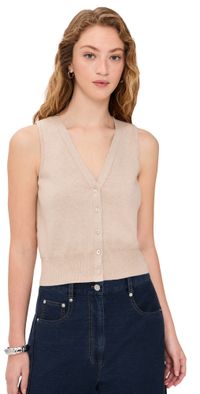 STAUD Ficus Sweater Vest Stone XL