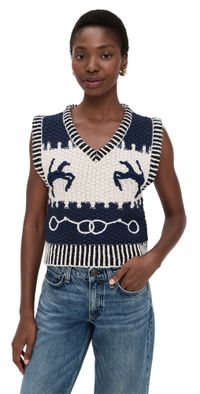 Carolina K Fox Vest Navy S