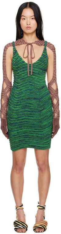 Isa Boulder SSENSE Exclusive Green Bodycurl Midi Dress