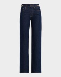 Sasha Wide-Leg Jeans with Embellished Waistband