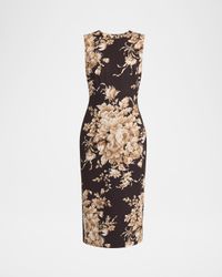 Rose Cretonne Charmeuse Sleeveless Midi Dress