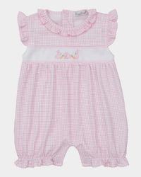 Girl's Baby Bunny Patch Playsuit, Size 3M-18M