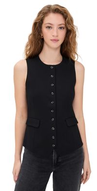 rag & bone Irina Ponte Long Vest Black 2