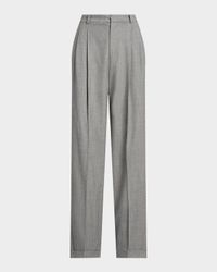 Straight-Leg Wool-Blend Flannel Pants