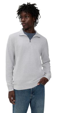 Faherty Legend Sweater Quarter Zip Light Heather Grey XL