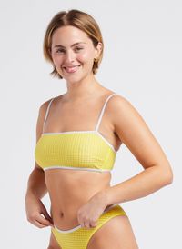 La Nouvelle - Haut de maillot de bain bandeau à carreaux - Taille 4 - Jaune