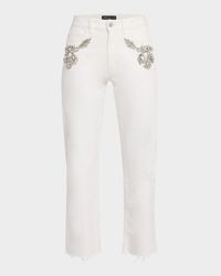 Carolyn Embellished Straight Crop Jeans
