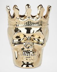 Golden Bonaparte Skull Candle, 23.3 oz. - Wood Charmel Scent