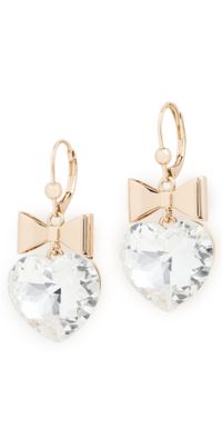 Tory Burch Heart and Bow Earrings Tory Gold / Crystal One Size
