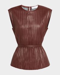 Lyra Pleated Vegan Leather Top