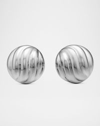 Sculpted Cable Stud Earrings in Sterling Silver