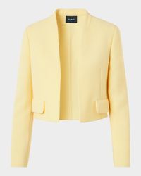 Helena Wool Crepe Open-Front Short Jacket