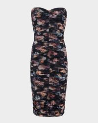 Caprice Ruched Strapless Midi Dress