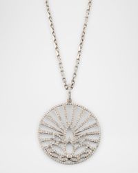 Sterling Silver Diamond Lotus Pendant Necklace