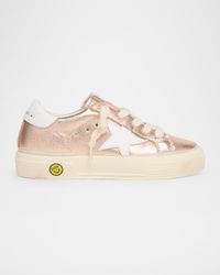 Girl's May Laminated Leather Low-Top Sneakers, Toddler/Kids