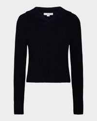 Ribbed Wool-Cashmere Sailor Sweater