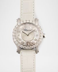 36mm Happy Sport Joaillerie Watch with Diamonds and MOP Dial