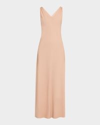 Callie Sleeveless Linen-Crepe Maxi Summer Dress