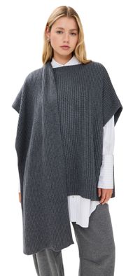 Pixie Market Knit Cape Top Grey One Size