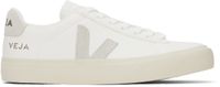 VEJA White & Gray Campo Leather Sneakers