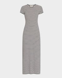 Lucinda Striped Short-Sleeve Midi Dress