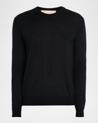 Men's Wool Embroidered Monogram Crewneck Sweater