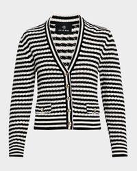 Gwen Striped Wool-Cashmere Cardigan