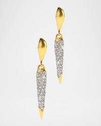 Solanales Gold-Plated Crystal Spear Earrings