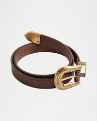 VLogo Signature Engraved Leather Belt, 20mm