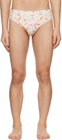 JACQUEMUS Beige Le Raphia 'Le Slip De Bain' Swim Briefs