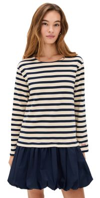 Sea Athena Solid Combo T-Shirt Bubble Dress Multi XS