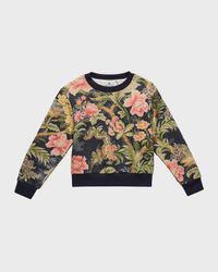Girl's Floral-Print Sweatshirt, Size 12-16