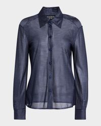 Button-Down Striped Viscose Shirt