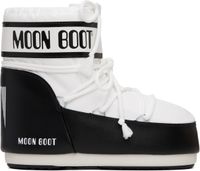 Moon Boot Bottines Icon blanc et noir en nylon