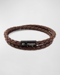 Chelsea Double-Wrap Braided Bracelet, Brown