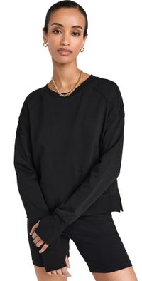 Sweaty Betty After Class Crop Sweatshirt Black S