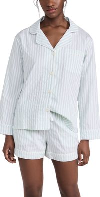 BedHead PJs 100% Cotton Long Sleeve Pajama Set Mint 3D Stripe XL