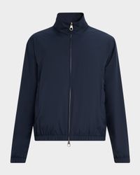 Men's Wind Jersey and Linen Bomber Jacket