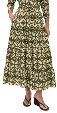 Guadalupe Design Charlotte Long Skirt Green XS