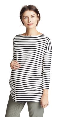 HATCH The Bateau Top Black & White Stripe 0
