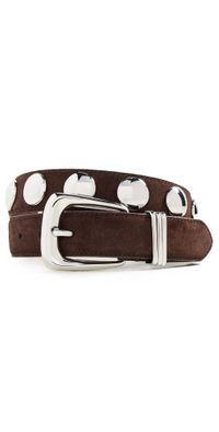 Veronica Beard Suede Studded Arch Belt Espresso XL