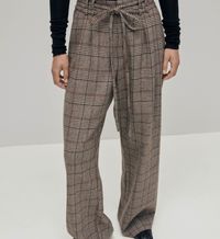 Alohas - Pantalon droit en laine - Taille L - Marron