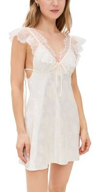 For Love & Lemons Audrey Mini Slip Dress Cream L